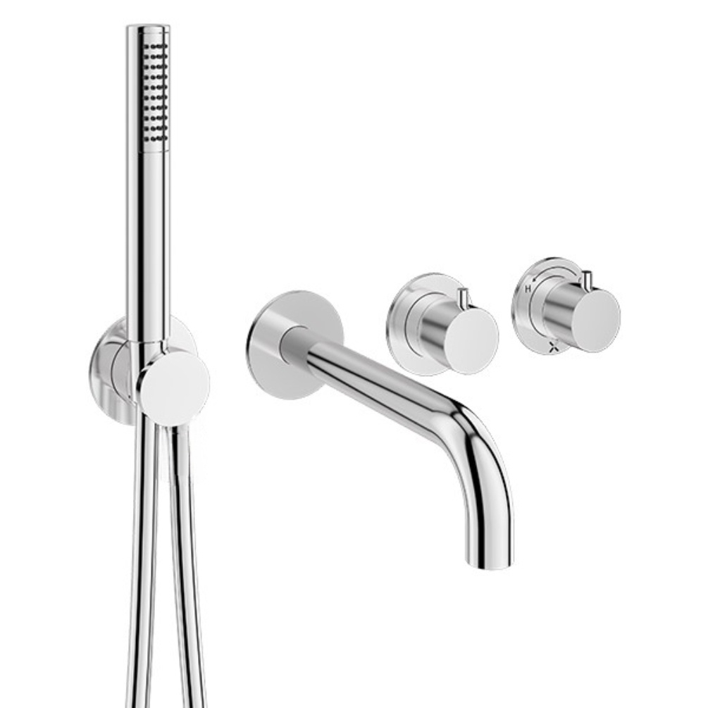 Crosswater Module Chrome 2 Handle Shower Valve, Spout & Handset